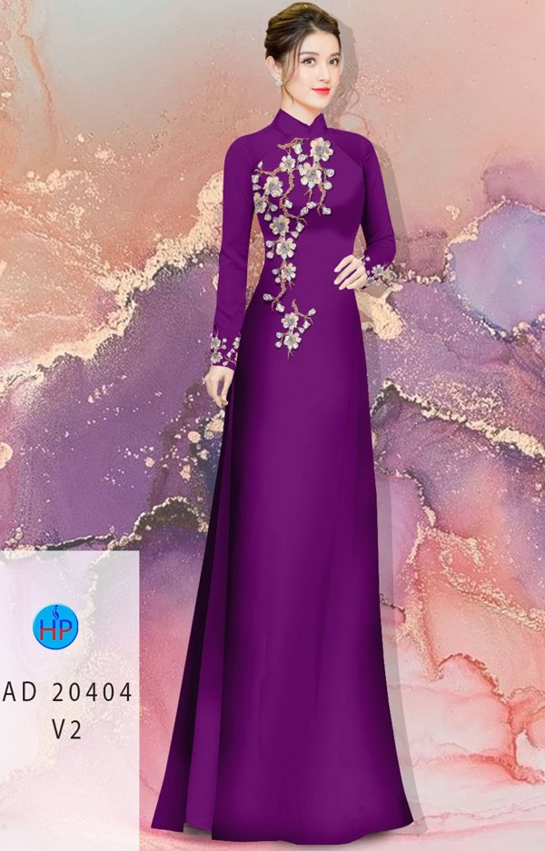 Vải Áo Dài Hoa Đào mới ra AD 20404