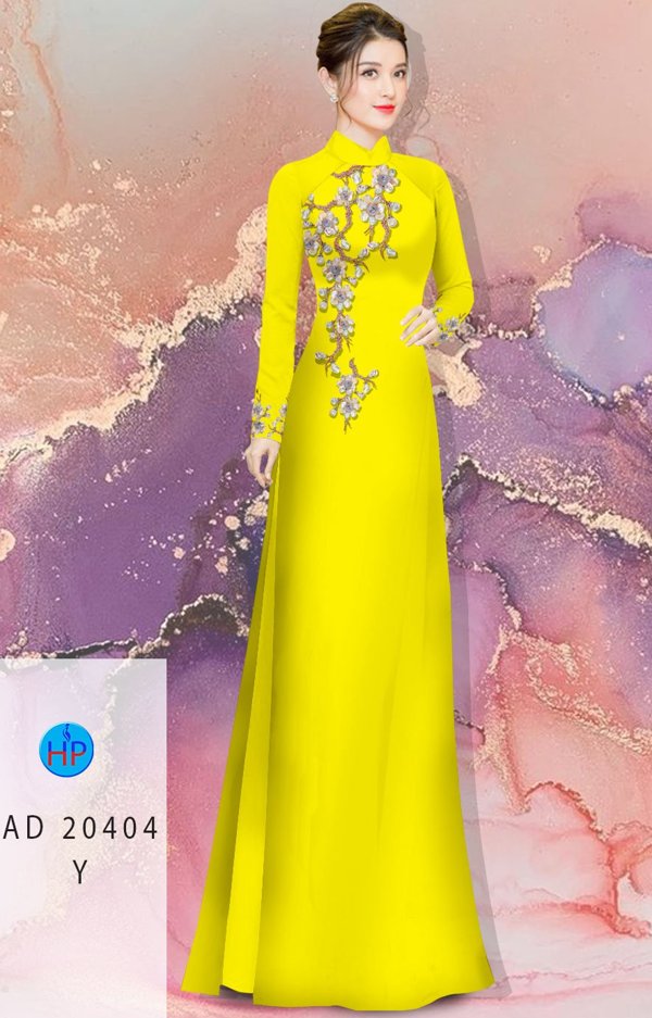 Vải Áo Dài Hoa Đào mới ra AD 20404