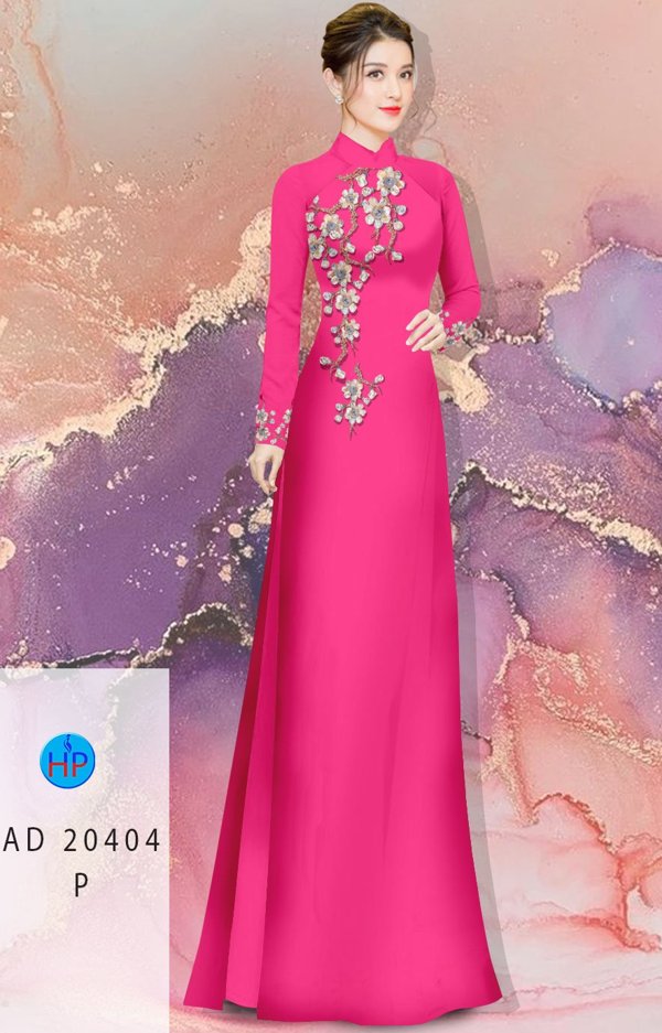 Vải Áo Dài Hoa Đào mới ra AD 20404