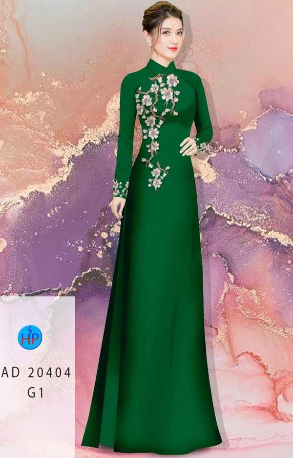 Vải Áo Dài Hoa Đào mới ra AD 20404