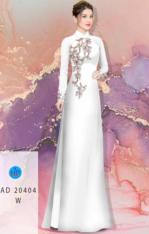 Vải Áo Dài Hoa Đào mới ra AD 20404