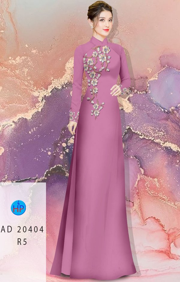 Vải Áo Dài Hoa Đào mới ra AD 20404