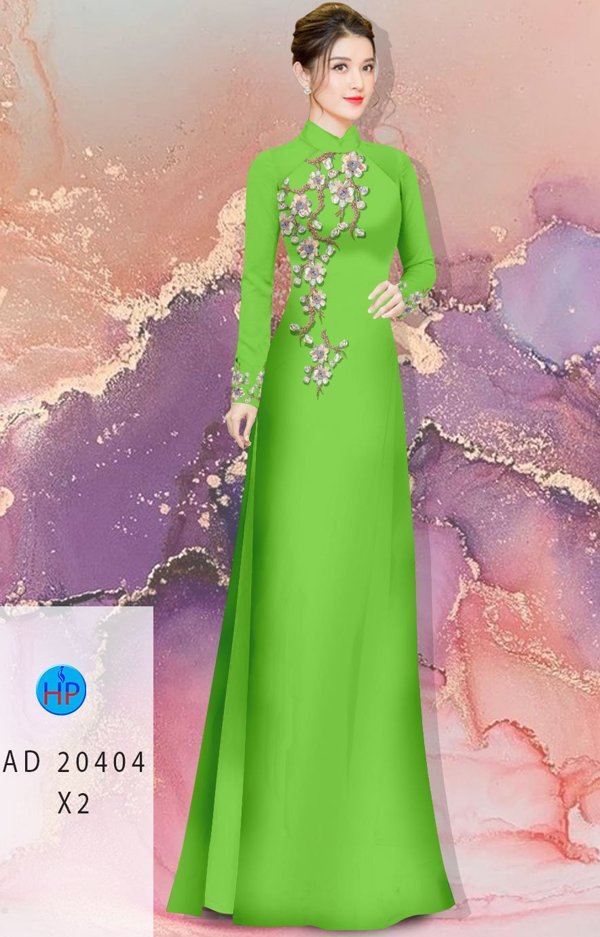 Vải Áo Dài Hoa Đào mới ra AD 20404