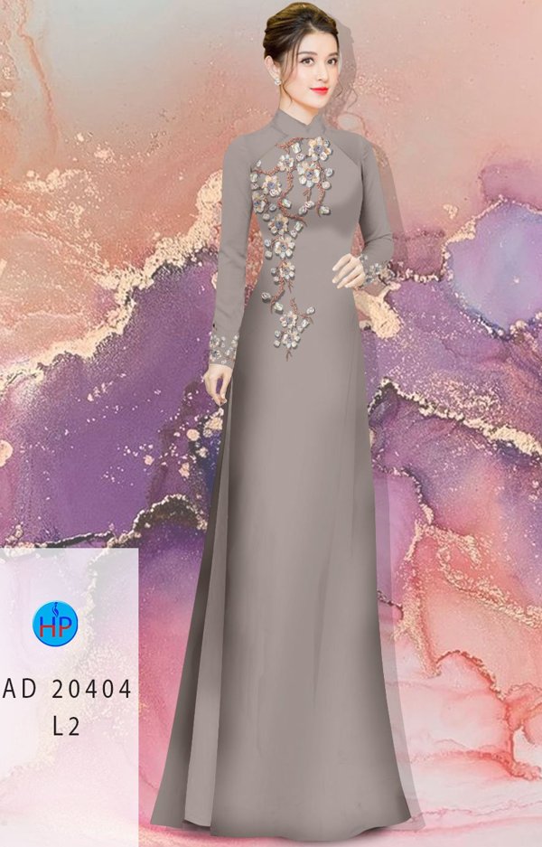 Vải Áo Dài Hoa Đào mới ra AD 20404