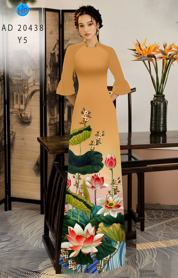 Vải Áo Dài Hoa Sen thiết kế 2020 AD 20438 38 Vải Áo Dài Hoa Sen thiết kế 2020 AD 20438