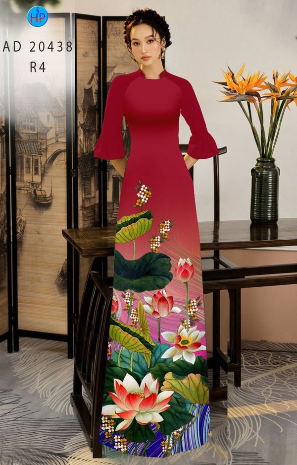 Vải Áo Dài Hoa Sen thiết kế 2020 AD 20438 40 Vải Áo Dài Hoa Sen thiết kế 2020 AD 20438