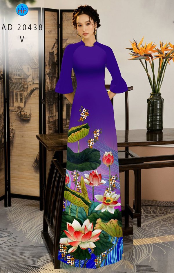 Vải Áo Dài Hoa Sen thiết kế 2020 AD 20438 39 Vải Áo Dài Hoa Sen thiết kế 2020 AD 20438