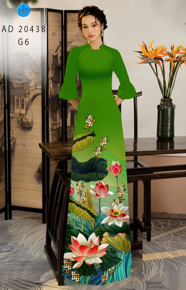 Vải Áo Dài Hoa Sen thiết kế 2020 AD 20438 41 Vải Áo Dài Hoa Sen thiết kế 2020 AD 20438