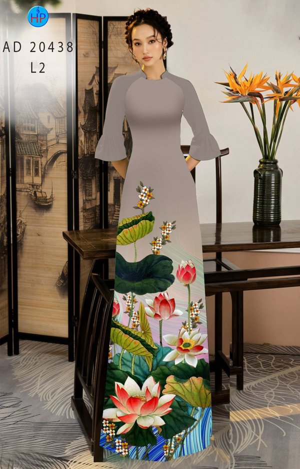 Vải Áo Dài Hoa Sen thiết kế 2020 AD 20438 44 Vải Áo Dài Hoa Sen thiết kế 2020 AD 20438