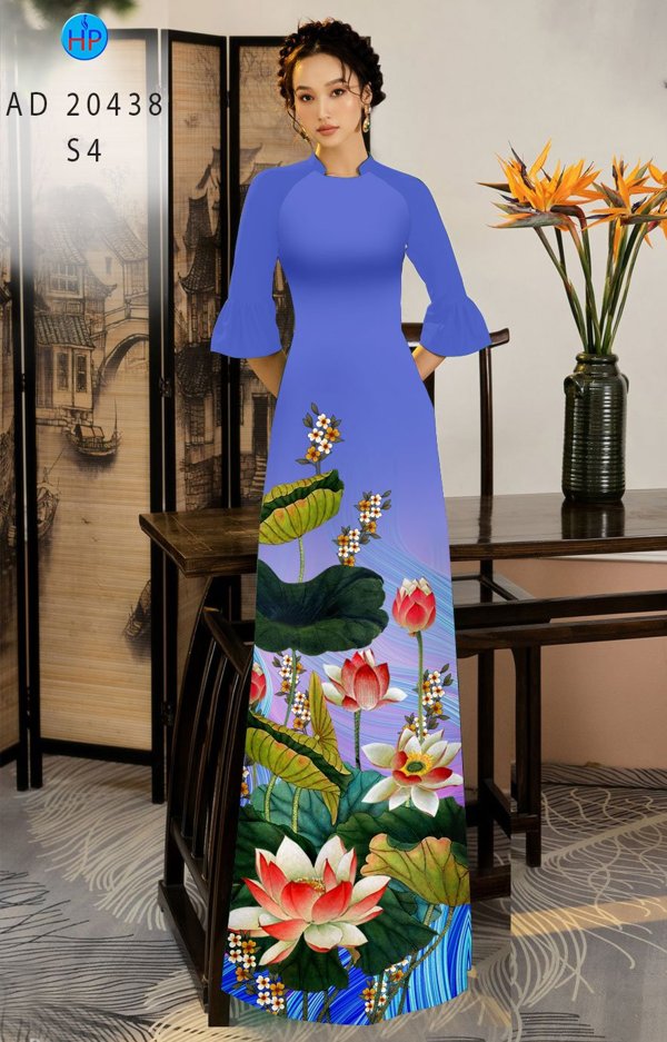 Vải Áo Dài Hoa Sen thiết kế 2020 AD 20438 45 Vải Áo Dài Hoa Sen thiết kế 2020 AD 20438