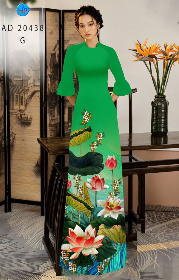 Vải Áo Dài Hoa Sen thiết kế 2020 AD 20438 48 Vải Áo Dài Hoa Sen thiết kế 2020 AD 20438