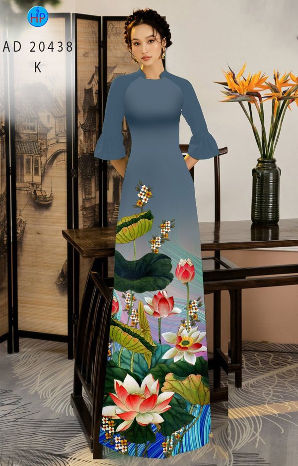 Vải Áo Dài Hoa Sen thiết kế 2020 AD 20438 50 Vải Áo Dài Hoa Sen thiết kế 2020 AD 20438