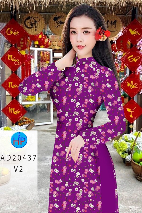 Vải Áo Dài Hoa Nhí kiểu mới AD 20437 48 Vải Áo Dài Hoa Nhí kiểu mới AD 20437