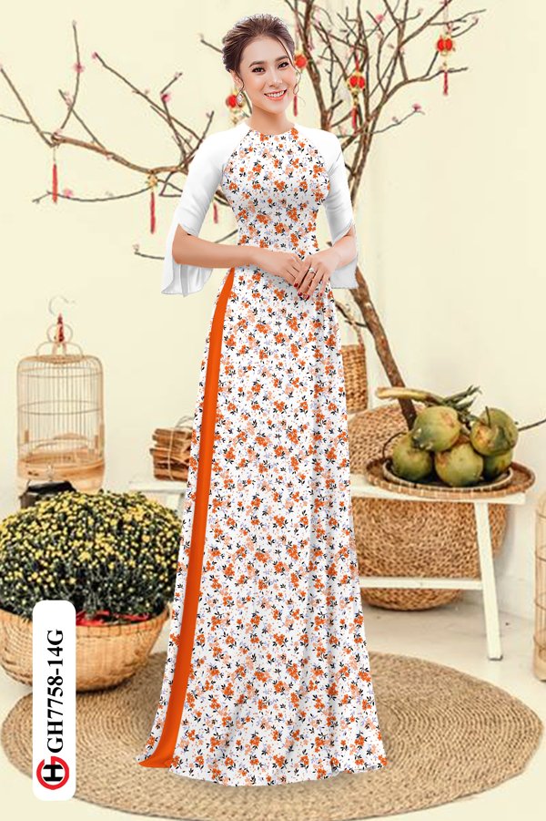 Vải Áo Dài Hoa Nhí mới ra AD GH7758 33 Vải Áo Dài Hoa Nhí mới ra AD GH7758