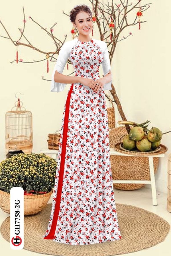 Vải Áo Dài Hoa Nhí mới ra AD GH7758 34 Vải Áo Dài Hoa Nhí mới ra AD GH7758