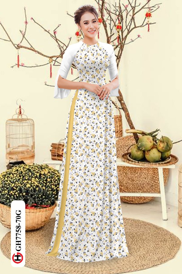 Vải Áo Dài Hoa Nhí mới ra AD GH7758 36 Vải Áo Dài Hoa Nhí mới ra AD GH7758