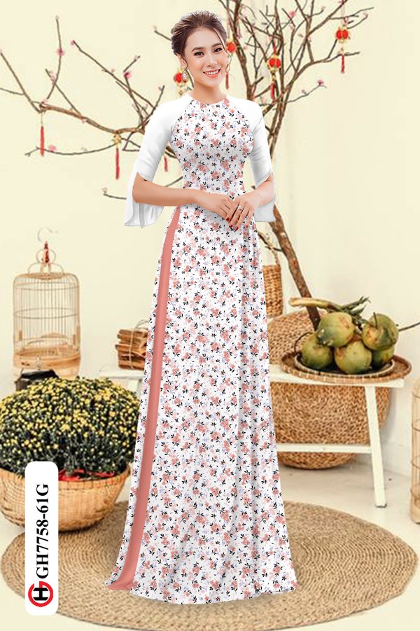 Vải Áo Dài Hoa Nhí mới ra AD GH7758 35 Vải Áo Dài Hoa Nhí mới ra AD GH7758