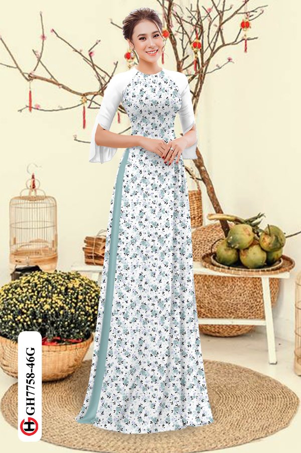 Vải Áo Dài Hoa Nhí mới ra AD GH7758 37 Vải Áo Dài Hoa Nhí mới ra AD GH7758