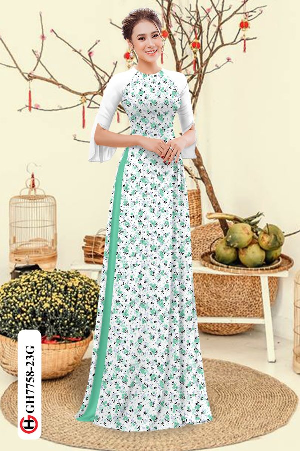 Vải Áo Dài Hoa Nhí mới ra AD GH7758 40 Vải Áo Dài Hoa Nhí mới ra AD GH7758