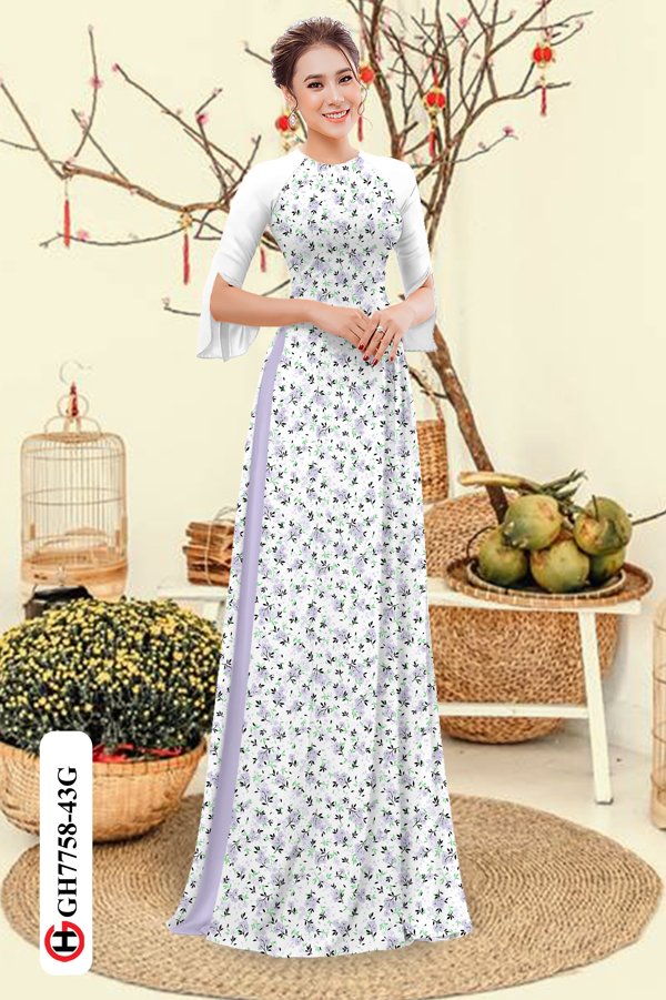 Vải Áo Dài Hoa Nhí mới ra AD GH7758 38 Vải Áo Dài Hoa Nhí mới ra AD GH7758