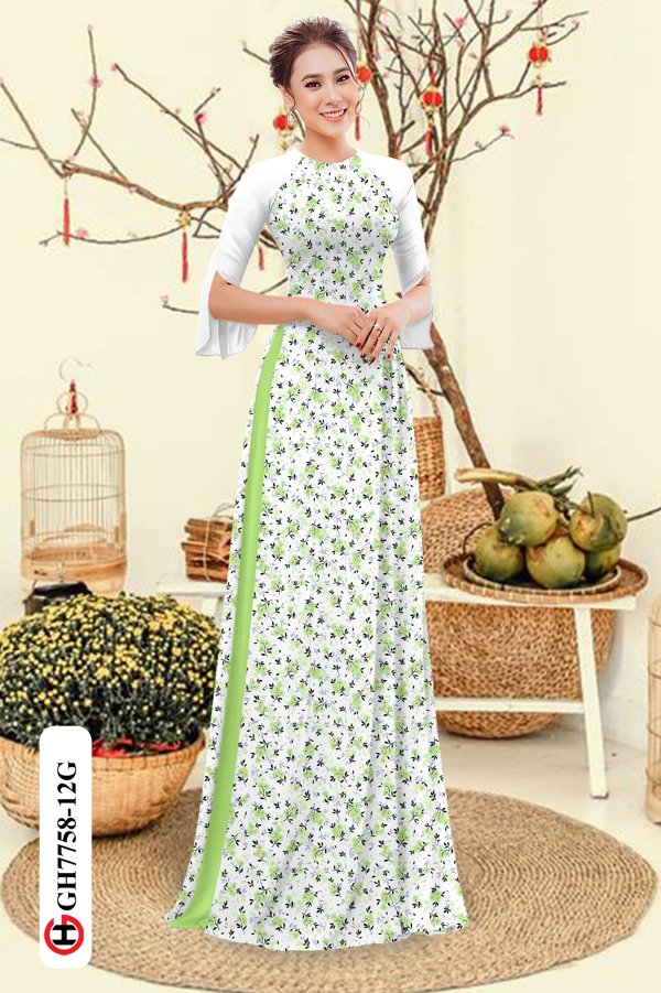 Vải Áo Dài Hoa Nhí mới ra AD GH7758 42 Vải Áo Dài Hoa Nhí mới ra AD GH7758