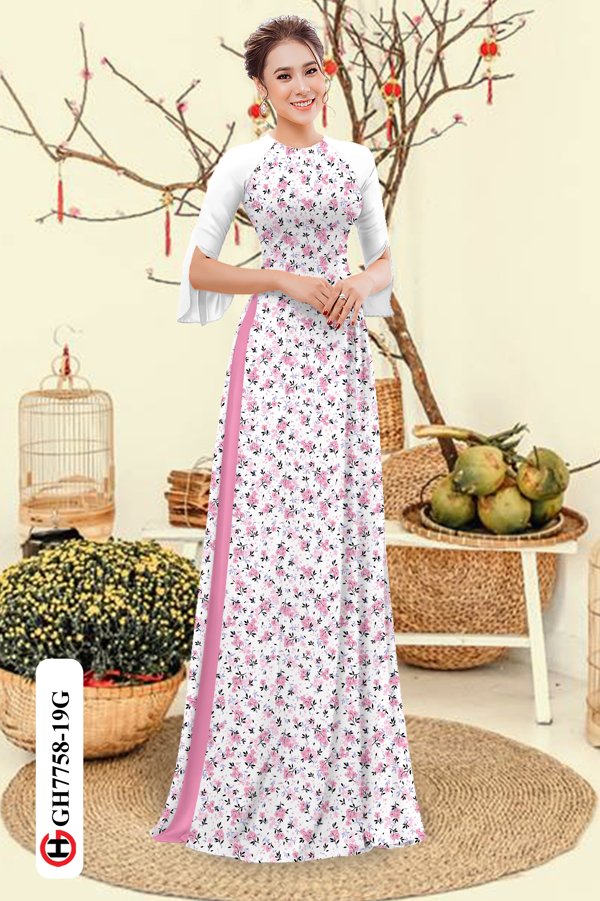 Vải Áo Dài Hoa Nhí mới ra AD GH7758 41 Vải Áo Dài Hoa Nhí mới ra AD GH7758