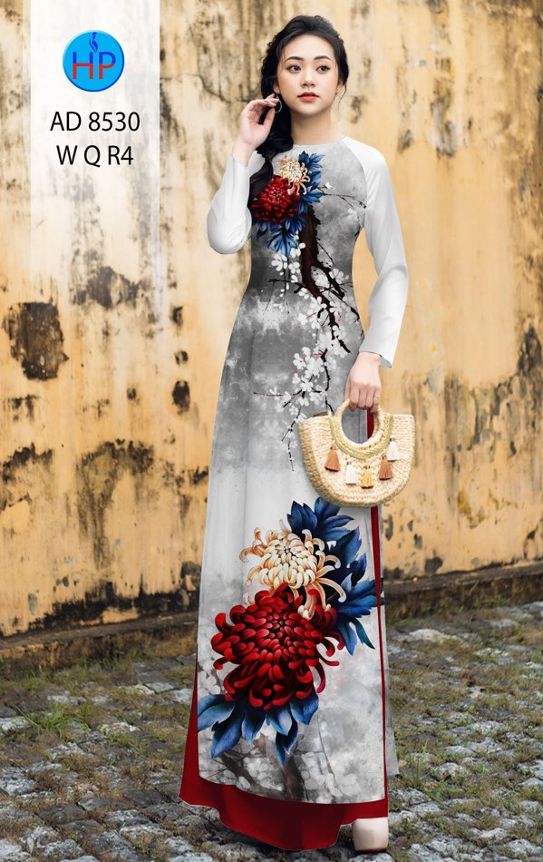 Vải Áo Dài Cúc Đại Đóa kiểu mới AD 8530