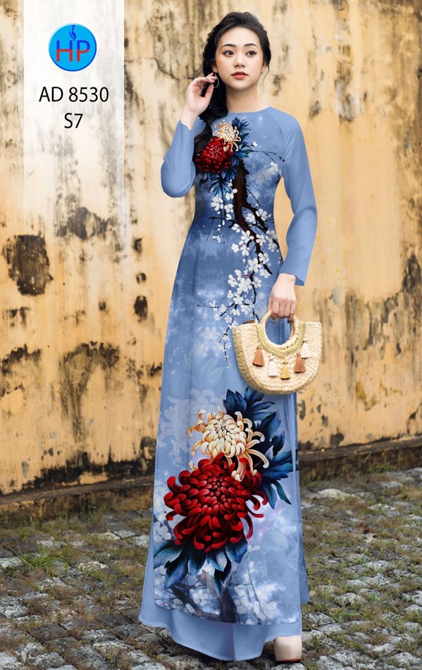 Vải Áo Dài Cúc Đại Đóa kiểu mới AD 8530