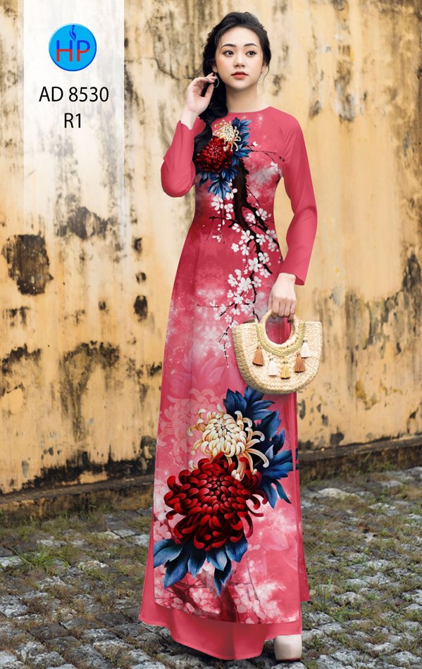 Vải Áo Dài Cúc Đại Đóa kiểu mới AD 8530