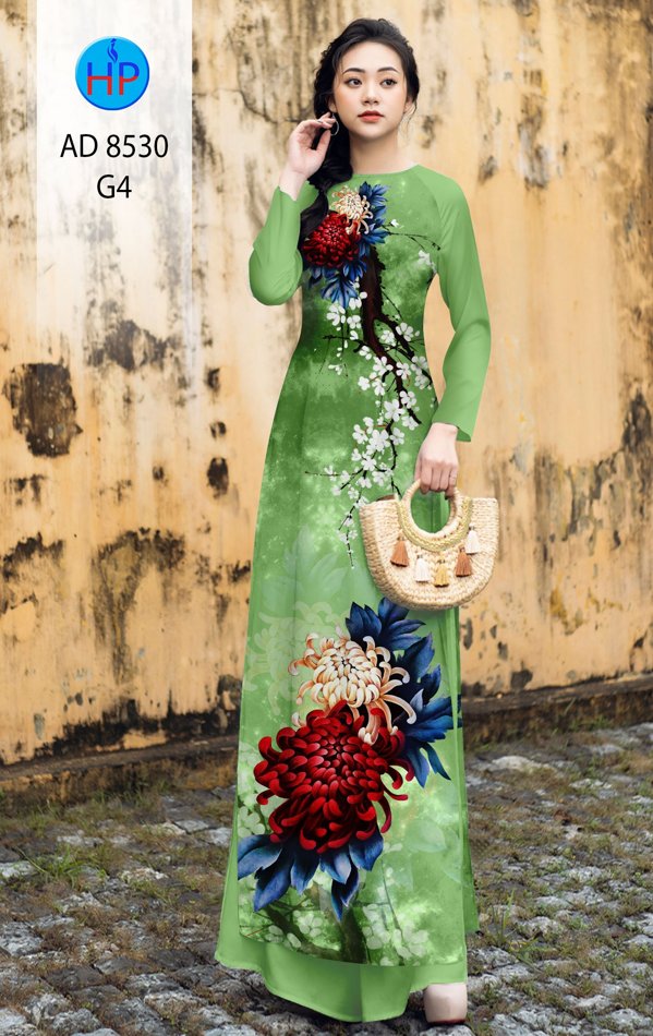 Vải Áo Dài Cúc Đại Đóa kiểu mới AD 8530