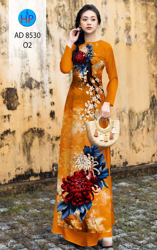Vải Áo Dài Cúc Đại Đóa kiểu mới AD 8530