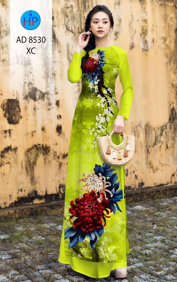 Vải Áo Dài Cúc Đại Đóa kiểu mới AD 8530