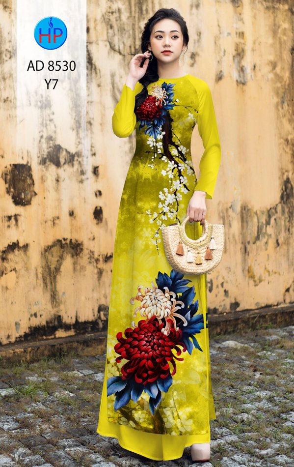 Vải Áo Dài Cúc Đại Đóa kiểu mới AD 8530