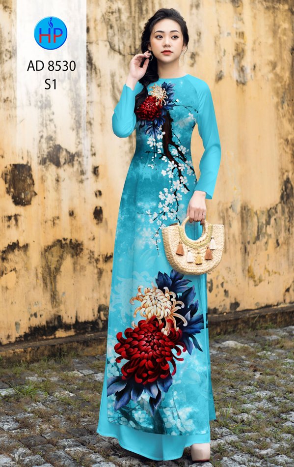 Vải Áo Dài Cúc Đại Đóa kiểu mới AD 8530