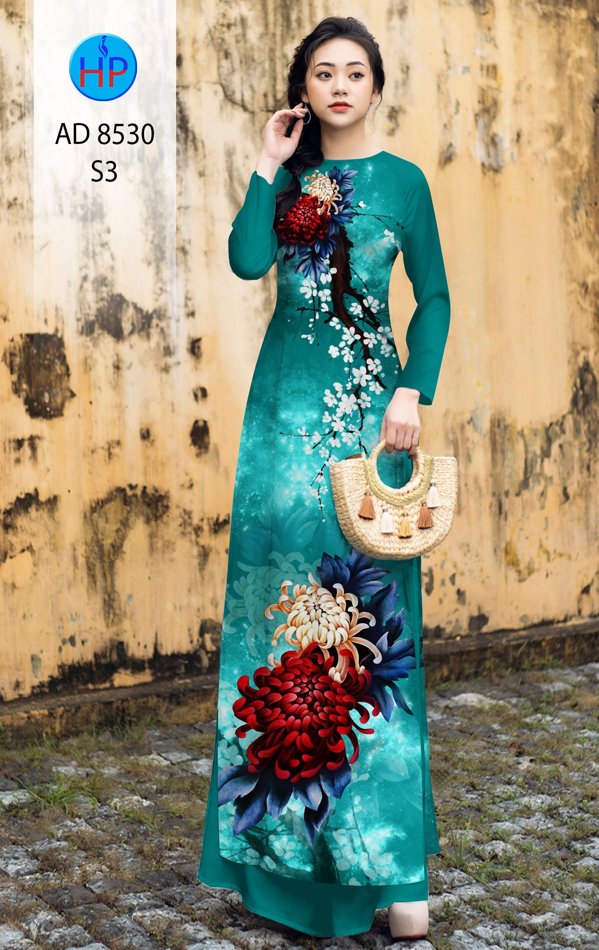 Vải Áo Dài Cúc Đại Đóa kiểu mới AD 8530