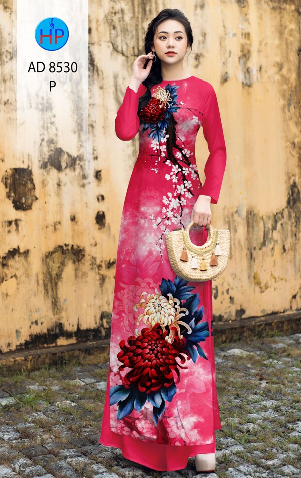 Vải Áo Dài Cúc Đại Đóa kiểu mới AD 8530