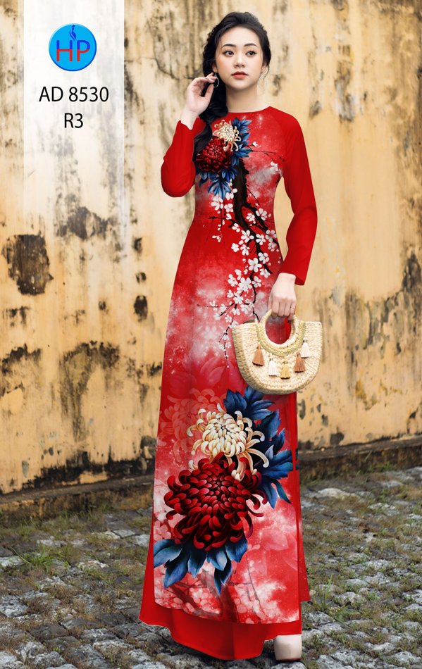 Vải Áo Dài Cúc Đại Đóa kiểu mới AD 8530