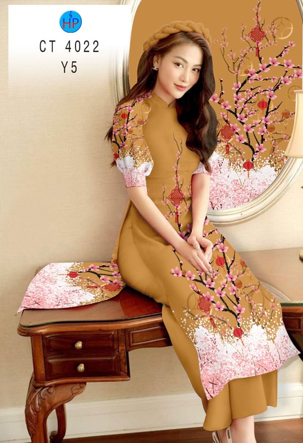 Vải Áo Dài Hoa Đào mới ra AD CT4022