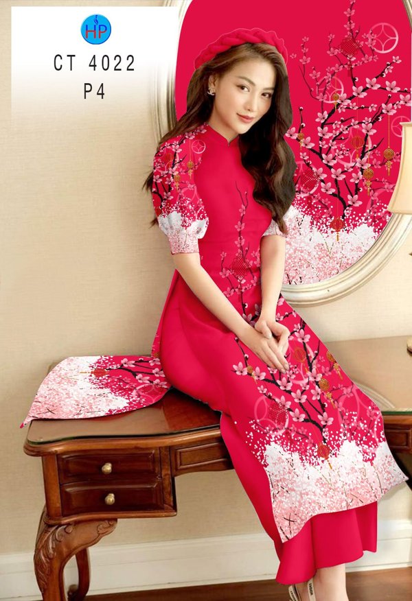 Vải Áo Dài Hoa Đào mới ra AD CT4022