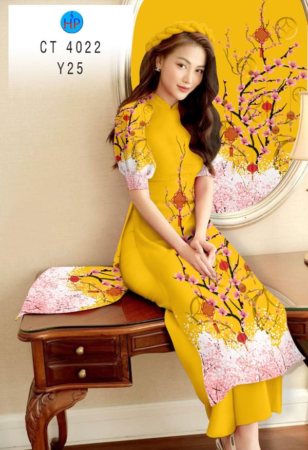 Vải Áo Dài Hoa Đào mới ra AD CT4022
