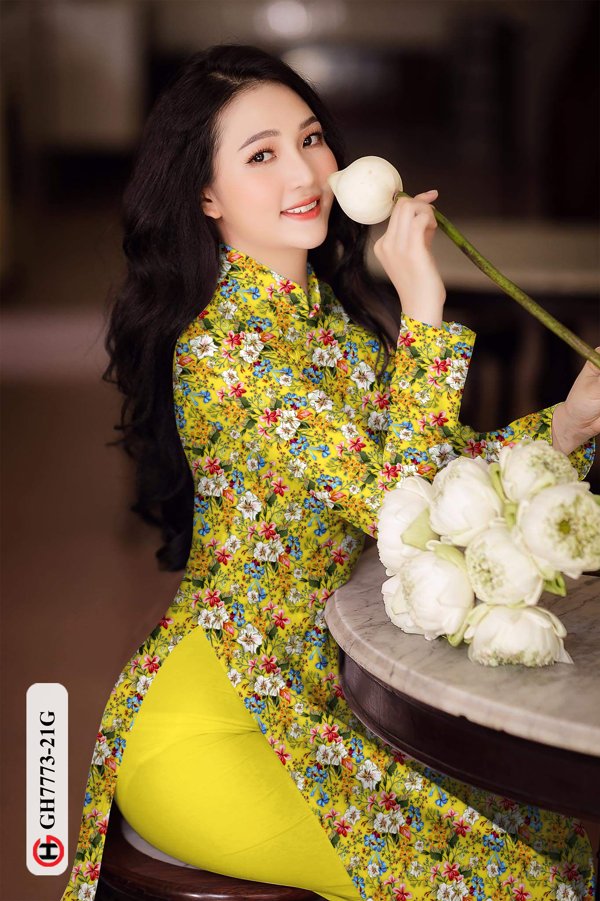 Vải Áo Dài Hoa Đều mới ra AD AD GH7773 33 Vải Áo Dài Hoa Đều mới ra AD AD GH7773