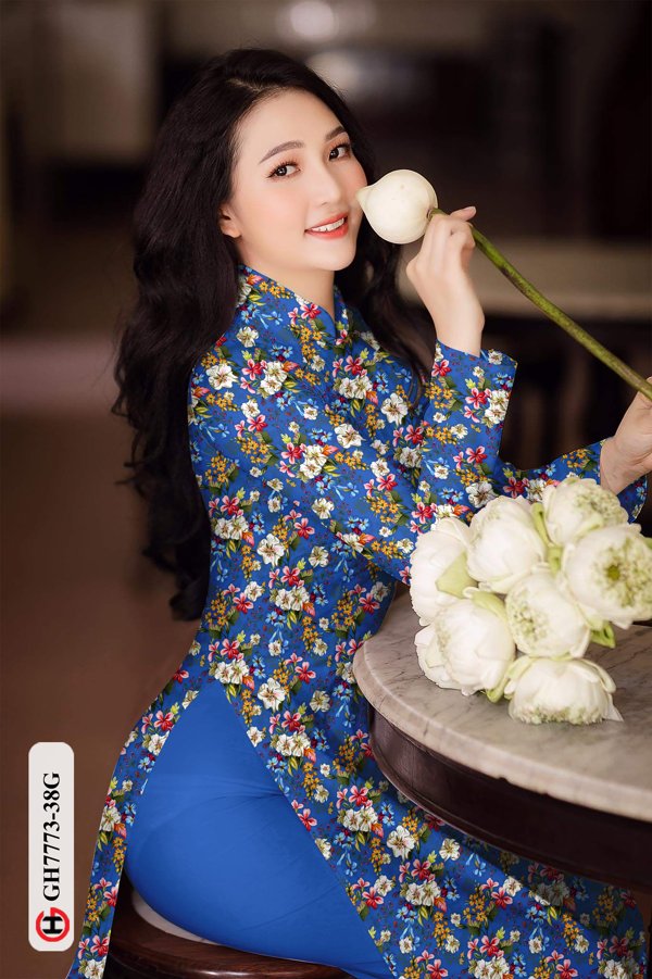 Vải Áo Dài Hoa Đều mới ra AD AD GH7773 31 Vải Áo Dài Hoa Đều mới ra AD AD GH7773