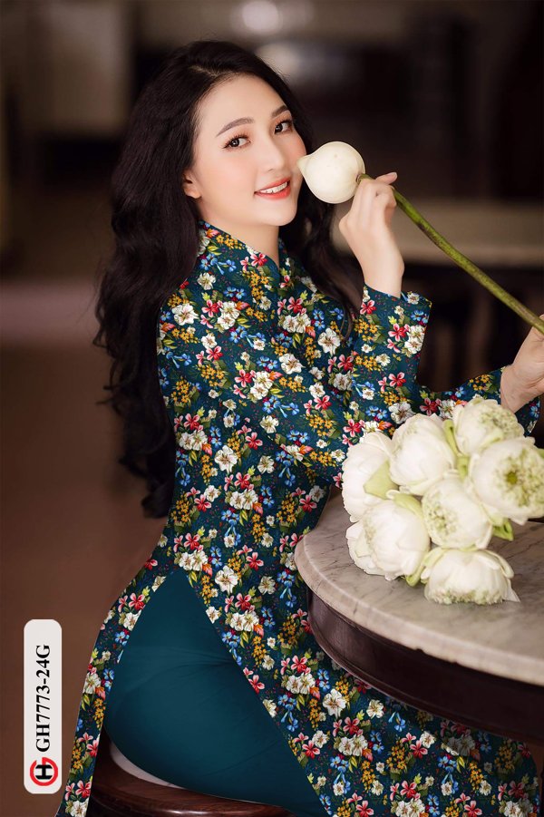 Vải Áo Dài Hoa Đều mới ra AD AD GH7773 40 Vải Áo Dài Hoa Đều mới ra AD AD GH7773