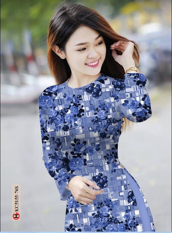 Vải Áo Dài Hoa Đều mới ra AD KC5155 33 Vải Áo Dài Hoa Đều mới ra AD KC5155