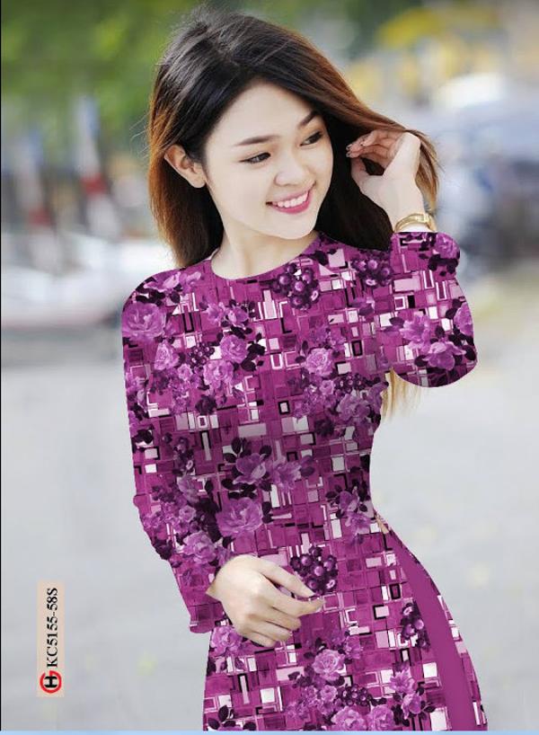 Vải Áo Dài Hoa Đều mới ra AD KC5155 42 Vải Áo Dài Hoa Đều mới ra AD KC5155
