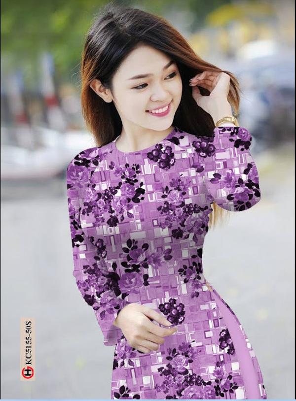 Vải Áo Dài Hoa Đều mới ra AD KC5155 46 Vải Áo Dài Hoa Đều mới ra AD KC5155