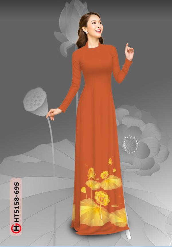Vải Áo Dài Hoa Sen Vàng thiết kế 2020 AD HT5158 36 Vải Áo Dài Hoa Sen Vàng thiết kế 2020 AD HT5158