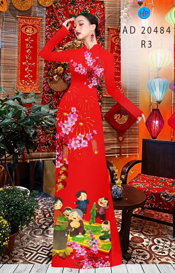 Vải Áo Dài Đón Tết kiểu mới AD 20484 48 Vải Áo Dài Đón Tết kiểu mới AD 20484