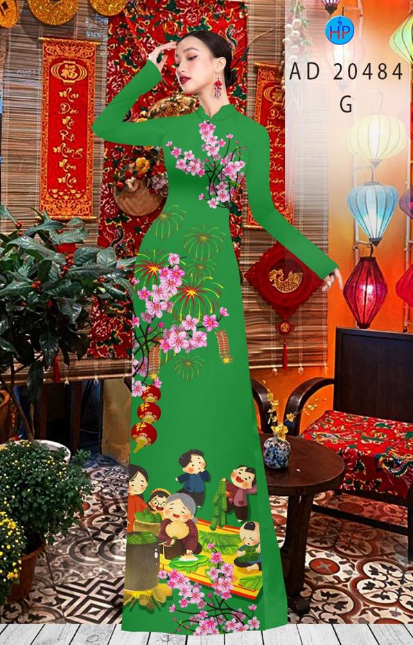 Vải Áo Dài Đón Tết kiểu mới AD 20484 50 Vải Áo Dài Đón Tết kiểu mới AD 20484