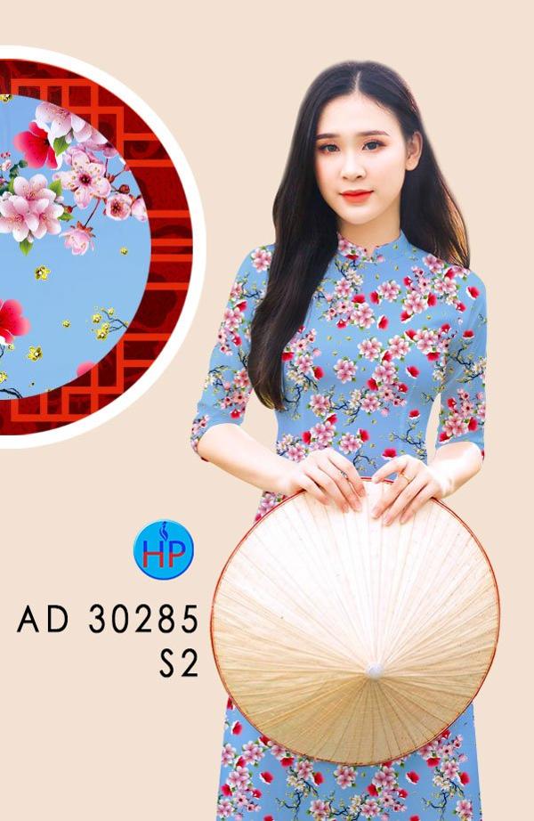 Vải Áo Dài Hoa Đào Đều kiểu mới AD 30285